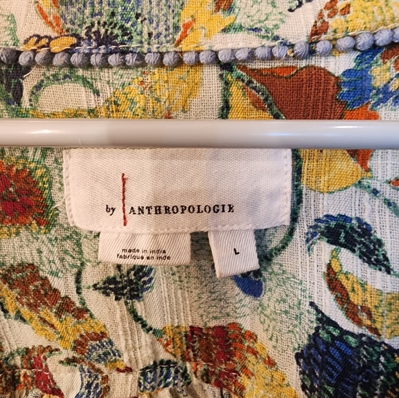 Anthroplogie Twist Crop Top Set Size Large Blue Floral - Picture 9 of 10